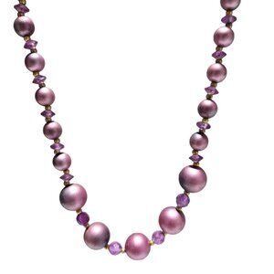 Retro Purple Beaded Necklace 50s 60s Fashion Minimalist Fashion Jewelry Women
